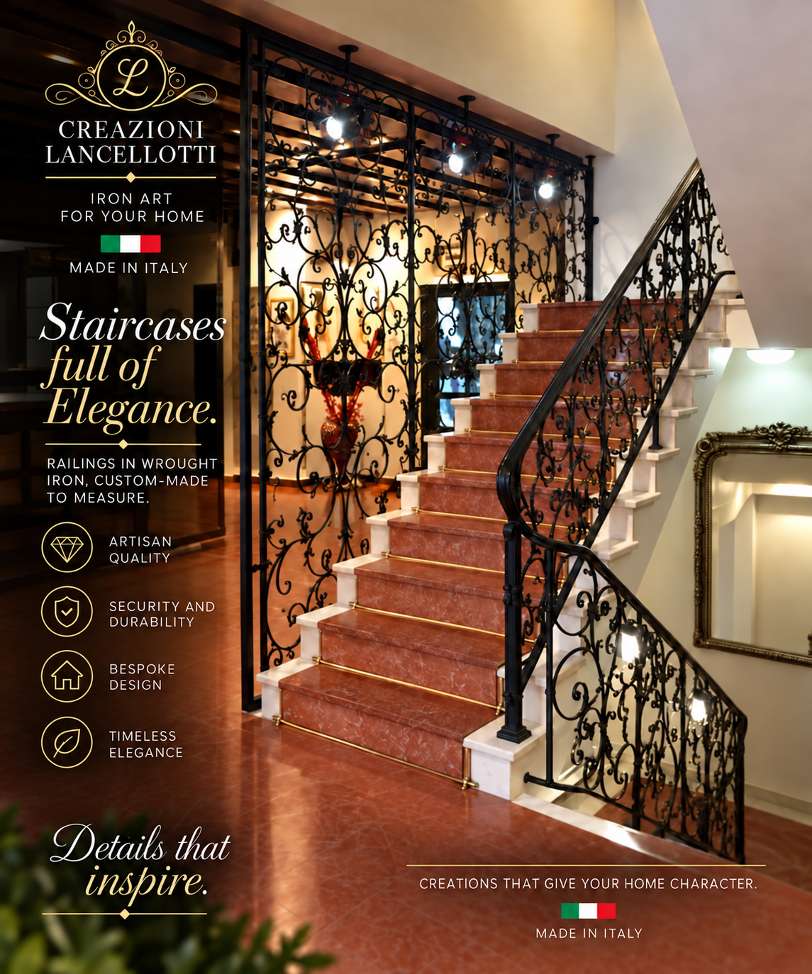 Staircase with room divider