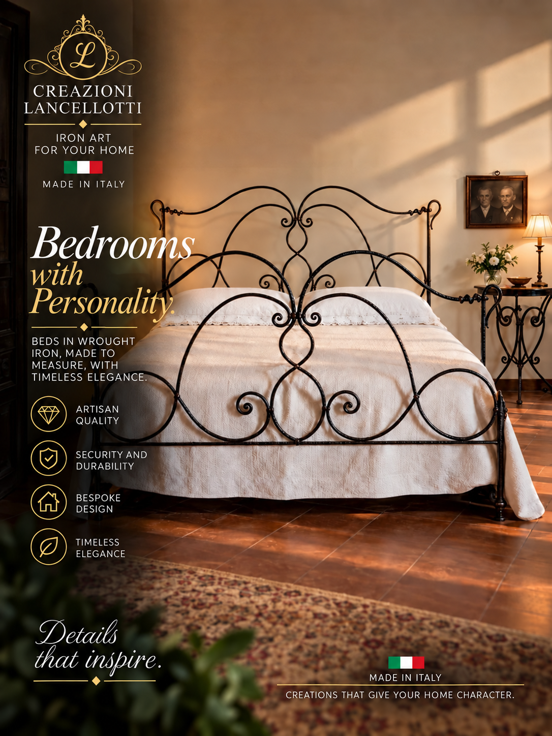 Wrought-iron bed