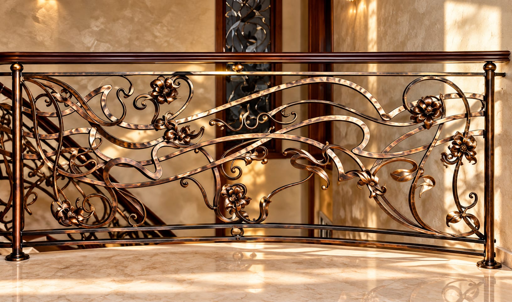 Floral lines in bronze