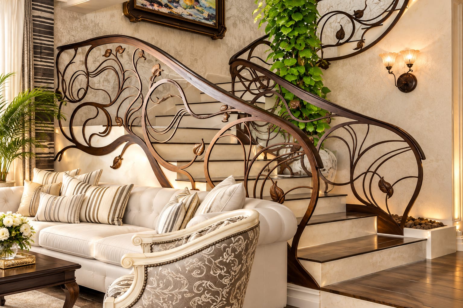 Flowing staircase lines